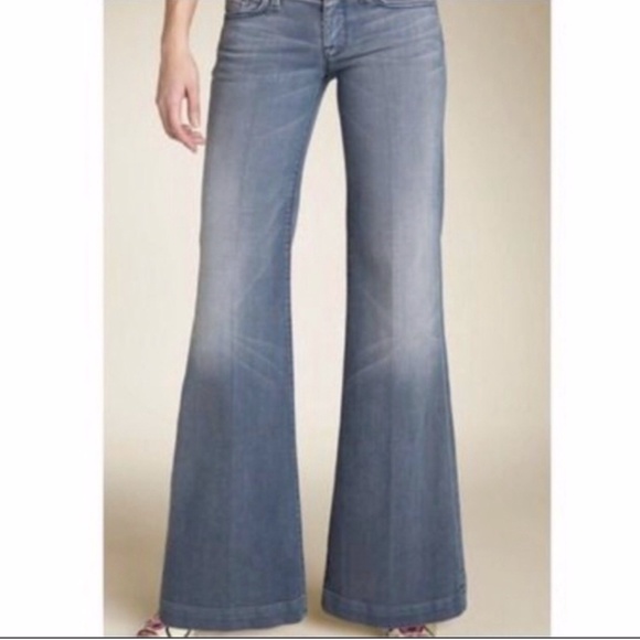 7 FOR ALL MANKIND FLARE WIDE LEG TROUSER WIDE LEG JEANS 27 STRETCH
